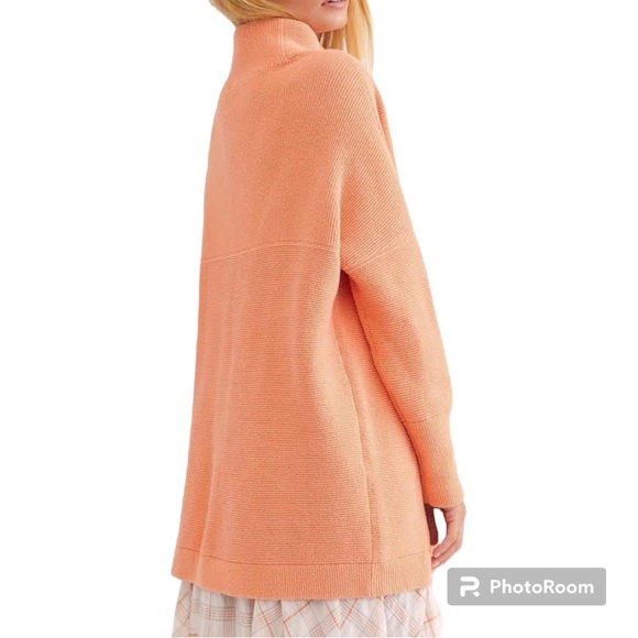Free People Boho Ottoman Slouchy Tunic Sweater in Tangerine Womens Size Small - Picture 2 of 12
